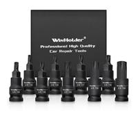 WinHolder Kit d'outils à main hexagonaux à impact 3/8" (9 pièces de douille Torx à impact)