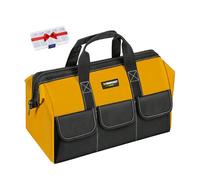 WINHUNT Grand sac à outils, 44 x 25 x 29 cm, en polyester 1680D, 6 poches, organiseur de rangement pour outils, idéal pour bricolage et artisans, jaune (17 pouces)