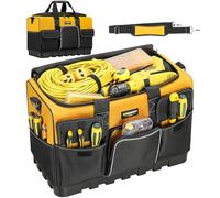 WINHUNT Sac à outils à gueule ouverte, sacs à outils pour électriciens robustes, organisateur de rangement d'outils avec base dure imperméable, Jaune/Noir, 50,8 cm