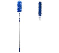 WinHux Ensemble de Plumeaux Télescopiques avec Têtes Plumeau et Chenille - Manche Extensible 3,4 m, Têtes Lavables en Microfibre pour Plafonds Hauts, Ventilateurs et Zones Difficiles d'Accès