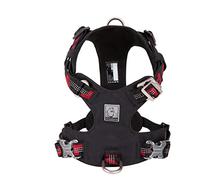 WINHYEPET True Love Harnais pour Chien en Tissu imperméable antidéflagrant Sangle en Nylon Haute densité Produit d'extérieur léger Convient aux Petits et Moyens Grands Chiens TLH6282(Noir, L)