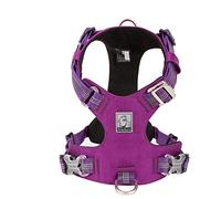 WINHYEPET True Love Harnais pour Chien en Tissu imperméable antidéflagrant Sangle en Nylon Haute densité Produit d'extérieur léger Convient aux Petits et Moyens Grands Chiens TLH6282(Violet, M)