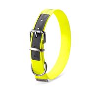 WINHYEPET Truelove Collier pour Chien imperméable, Anti-Odeur, Durable, réglable en PVC Polyester Doux réfléchissant à Rayures, TLC5521(Jaune Fluo,S)