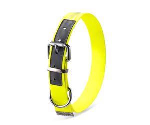 WINHYEPET Truelove Collier pour Chien imperméable, Anti-Odeur, Durable, réglable en PVC Polyester Doux réfléchissant à Rayures, TLC5521(Jaune Fluo,XS)