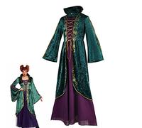 Winifred Sanderson déguisement pour femme - Costume Hocus Pocus pour adulte - Costume Sanderson Sœurs Winifred Sara-h Mary Witch - Accessoire cosplay pour Halloween et carnaval