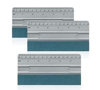 Winjun Lot de 3 raclettes tout-en-1 de 15,2 cm avec règle et bord en feutre microfibre pour habillage de voiture, application de panneaux, installation de film graphique,