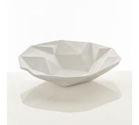 Wink Design, Centrotable/Vide-Poches LIGIO Round - Centre de Table/vidange en céramique - Couleur Blanc Finition Mate - 40 x 40 x 8 cm