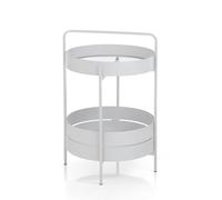 Wink Design Nibas Table Basse/étagère 2 étages, Blanc Opaque, Transparent, H60,5 x Ø 40 cm