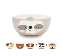Winkee - Bol à céréales | Petite et mignonne assiette en céramique | Bol en grès au look de chien mignon | Cadeau pour anniversaire, rentrée des classes, Noël, Saint-Valentin (paresseuse)