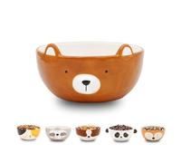 Winkee - Bol pour céréales | Petite et douce tasse en céramique | Bol en grès avec aspect d'ourson mignon | Cadeau pour anniversaire, rentrée des classes, Noël, Saint Valentin (Ours)