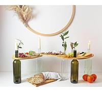 Winkee - Bottle Boards | Plateaux de service en bois originaux à poser | Planche de service en bois pour votre ensemble à sushi | Plateau en bois pour l'extérieur | Cheese Board Set
