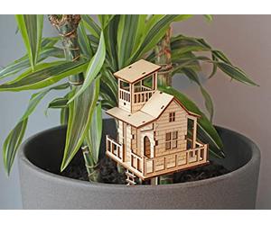 Winkee - Do it yourself Mini cabane d'arbre en pot de fleurs - La cabane d'arbre à construire soi-même I Décoration florale idéale I Maison d'intérieur pour pot de fleurs I Montage en 5 minutes