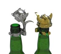 Winkee Lot de 4 bouchons de bouteille Viking originaux - Amusants pour casque de bière - GadgetsI Summer GadgetsI