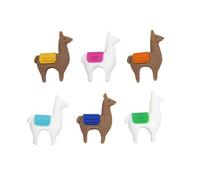 Winkee Lot de 6 marqueurs en verre Lama | Marqueurs drôles en verre pour verres à boire | Marqueur en verre à vin | Marqueur sur bord en verre | Cadeau amusant pour fête, Noël, anniversaire,