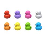 Winkee Lot de 8 marqueurs de verre en forme de canards couinants - En silicone - Réutilisables - Pour verres et boissons - Accessoires de fête et idée cadeau
