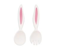 Winkee - Couverts à Salade en Forme d'oreilles de Lapin | Ensemble de Couverts de Salade Mignons en Plastique | Ustensiles de Service de Salade avec Oreilles de Lapin | Cadeau de Pâques