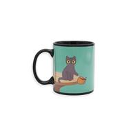 Winkee - Tasse à effet thermique coquine avec chaton I Super mignonne comme tasse à café et tasse à thé I Tasse à café chat - Environ 300 ml