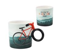 Winkee - Tasse à café pour cyclistes - Tasse en céramique avec poignée de vélo | Tasse à café pour cyclistes | Parfait pour les amateurs de cyclisme