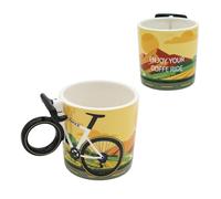 Winkee - Tasse à café vélo - Tasse à café élégante avec poignée de vélo I Tasse à thé Coffee Ride I Accessoires de vélo parfaits