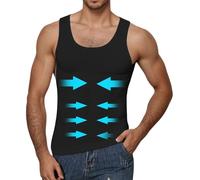 WINKEEY Maillot de Compression pour Hommes Shapewear Débardeur d'Amincissement sous-Chemise Minceu Body Shaper, Noir XL