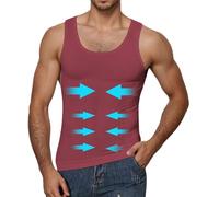 WINKEEY Maillot de Compression pour Hommes Shapewear Débardeur d'Amincissement sous-Chemise Minceu Body Shaper, Bordeaux XL