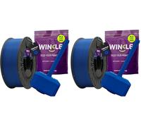WINKLE Filament PLA Tough 1.75mm Bleu Foncé pour Impression 3D, Bobine PLA 300g, Filament Imprimante 3D, Matériaux d'impression 3D, Précision Dimensionnelle +/- 0.05mm, Super Résistant (Lot de 2)