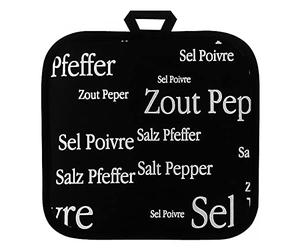 Winkler - Manique carrée Sel & Poivre - 20x20 cm - 100% coton - Protection contre la chaleur de cuisson - Dessous de plat avec crochet d'attache