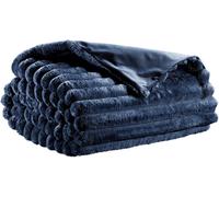 WINKLER-Plaid bleu marine en polyester Alice - 130 x 160 cm