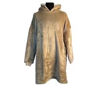 WINKLER-Sweatplaid grège en polyester avec poche Tender - 76 x 89 cm