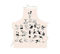 Winkler - Tablier de cuisine Abécédaire - Blouse adulte en tissu lavable 100% coton - Fabriqué en France - Dessin humoristique