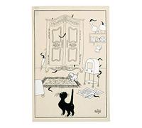 Winkler - Torchon Dubout Cache-cache - 48×72 cm - 100% coton absorbant - Made in France - Serviette à vaisselle, chiffon de nettoyage - Dessin humoristique