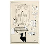 WINKLER-Torchon Dubout Cache Cache coloris beige en coton - 48 x 72 cm