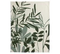 WINKLER-Torchon en coton motif végétal vert Majda - 50 x 70 cm