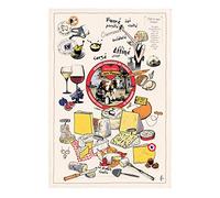 Winkler - Torchon les grands fromages - 72x48 cm - 100% coton absorbant - Fabriqué en France - Serviette à vaisselle, chiffon de nettoyage, lingette de séchage