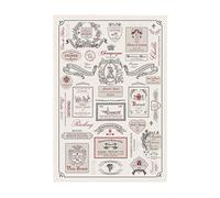 Winkler - Torchon - Torchon de cuisine - Chiffons de nettoyage - Serviette de cuisine - Torchon à vaisselle - Torchon de cuisine 100% Coton - 48 x 72 - Ecru - Etiquettes de vins