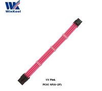 WinKool-Câble d'alimentation PCI-E 8PIN 18AWG Pure,extension mâle vers femelle,peignes intégrés,options multi-documents - Type UV Pink-500mm