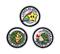 Winks for Days Écusson de mérite brodé thermocollant pour adulte (Funny - Set 1) - Comprend trois (3) écussons de 5,1 cm : Avoided Confrontation, I Tried My Best and Minded My Own Business