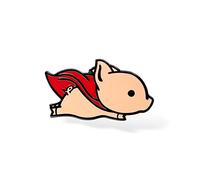 Winks For Days Pin's en émail dur Cochon volant avec cape de super-héros rouge, 1.28"W x 0.71"H, Métal