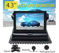 Winksoar Kit 4.3? Cam?Ra Recul ?Cran Lcd Moniteur Vue Arriere Pliable Sans Fils Auto Round