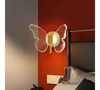 Winlams Nordique Papillon Applique LumièRe Luxe Moderne Chambre Chevet Art Applique Simple CréAtif Salon Fond DéCoration Murale Papillon Lampes