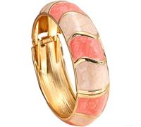 Winlaovate Bracelet bohème réglable en forme de fleur de 6,2 cm de diamètre | Peinture émail rétro, blocs de couleurs irrégulières, déclaration artistique unique, base en alliage de zinc