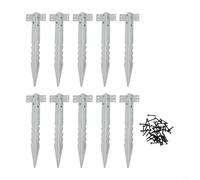 Winlaovate Lot de 10 supports de traverses en métal pour la fixation des structures de jardin telles que les parterres surélevés, les bords d'allée, les murs de soutènement et les bordures