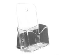 Winlaovate Porte-brochures en acrylique transparent de 10,2 x 22,9 cm avec dos incliné et base antidérapante pour comptoir, littérature, menu