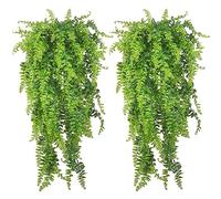 Winlauyet 2X Plantes Artificielles Pendue Fougères Plantes Pendue Feuilles de Faux Ivy en Plastique pour Intérieur et Extérieur Plantes à Feuilles Artificielles Salon Cuisine Balcon Jardin Chambre