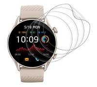 WINLAZY Lot de 4 films de protection d'écran pour Amazfit GTR 3 46 mm Film de protection d'écran en verre blindé Amazfit GTR 3 46 mm Smart Watch Transparent Film de protection d'écran HD Clear Ultra