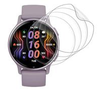 WINLAZY Lot de 4 films de protection d'écran pour Garmin Vivoactive 5 en verre blindé Garmin Vivoactive 5 Smart Watch Transparent Film TPU Screen Protector HD Clear Ultra fin Auto-guérison