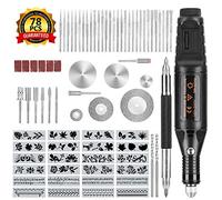 Winload Trousse à Outils de Gravure de 78 Pièces, Stylo Graveur Électrique sur Metal, Gravure Bois Electricité avec Scribe, 52 Bits et 24 Pochoirs, Outil Graver Bricolage pour Verre, Métal