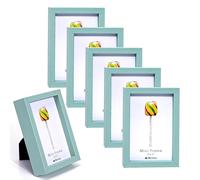 Winlor Cadres photo, mini cadres photo pour bébés, 2 x 3 pouces, lot de 6, pour décoration d'intérieur, cadres photo Polaroid avec aimant souple, aimants mignons pour réfrigérateur, vert