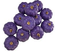 Winlyn Lot de 12 petites citrouilles artificielles violettes décoratives en mousse pour Halloween, Thanksgiving, automne, mariage, centre de table, cheminée, bol