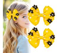 Winmany 2PCS Enfant en bas âge fille pinces à cheveux bébé mignon fleur arcs épingles à cheveux pinces crocodiles accessoires pour cheveux pour filles (Jaune)